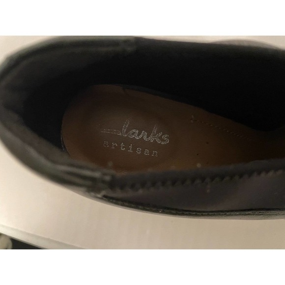 CLARK ARTISON SHOE BOOTIES BLACK LEATHER WOMENS SIZE 6 - Picture 6 of 9